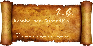 Kronhauser Gusztáv névjegykártya